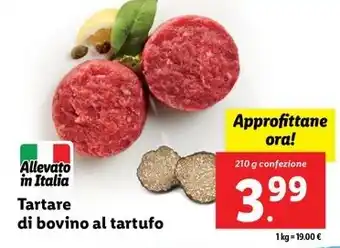 Lidl Tartare di bovino al tartufo 210 g confezione offerta
