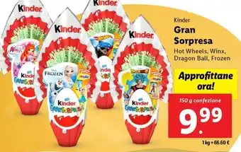 Lidl Kinder Gran Sorpresa 150 g confezione offerta