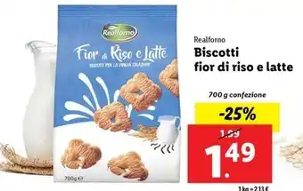 Lidl Realforno fior di riso e latte 700 g confezione offerta