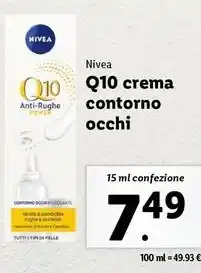 Lidl Nivea Q10 Q10 crema contorno occhi 15 ml confezione offerta
