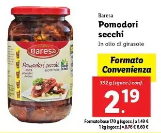 Lidl Baresa Pomodori secchi 332 g (sgocc.) conf. offerta