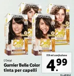 Lidl L'Oréal Garnier Belle Color tinta per capelli 119 ml confezione offerta