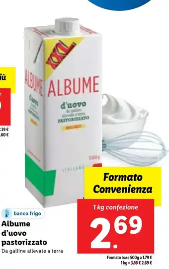 Lidl Albume d'uovo pastorizzato 1 kg confezione offerta