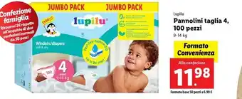 Lidl lupilu Pannolini taglia 4, 100 pezzi offerta