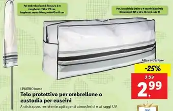 Lidl LIVARNO home Telo protettivo per ombrellone o custodia per cuscini offerta