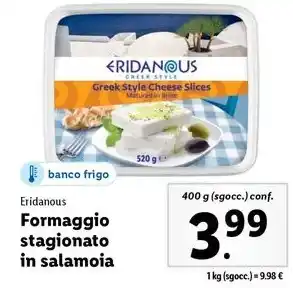 Lidl Eridanous Formaggio stagionato in salamoia 400 g (sgocc.) conf. offerta