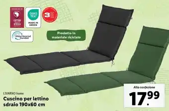 Lidl LIVARNO home Cuscino per lettino sdraio 190x60 cm offerta