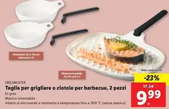 Lidl GRILLMEISTER Teglia per grigliare o ciotole per barbecue, 2 pezzi offerta