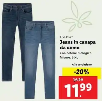 Lidl LIVERGY Jeans in canapa da uomo offerta
