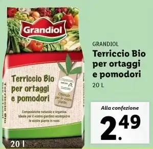 Lidl Grandiol Terriccio Bio per ortaggi e pomodori 20L offerta