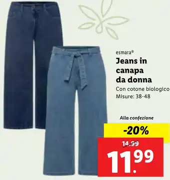 Lidl esmara Jeans in canapa da donna offerta