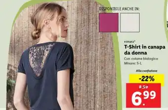 Lidl esmara T-Shirt in canapa da donna offerta