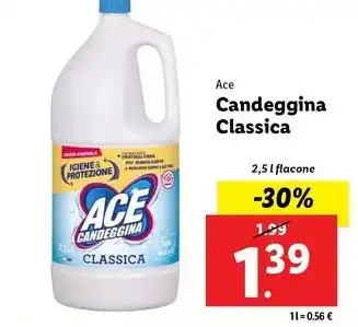 Lidl Ace Candeggina Classica 2,5 l flacone offerta