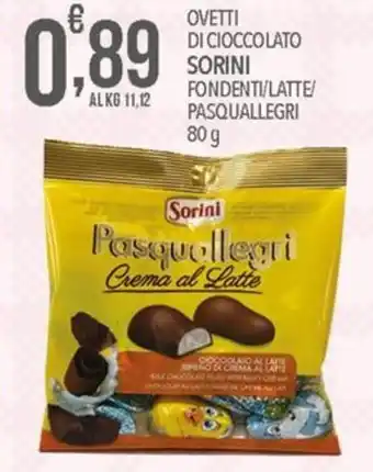 Iper Nonna Isa OVETTI DI CIOCCOLATO SORINI FONDENTI/LATTE/ PASQUALLEGRI 80g offerta