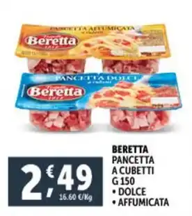 Deco Supermercati BERETTA PANCETTA A CUBETTI G 150 offerta