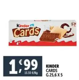 Deco Supermercati KINDER CARDS G 25,6 X 5 offerta