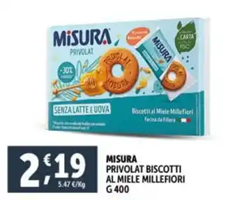 Deco Supermercati MISURA PRIVOLAT BISCOTTI AL MIELE MILLEFIORI offerta