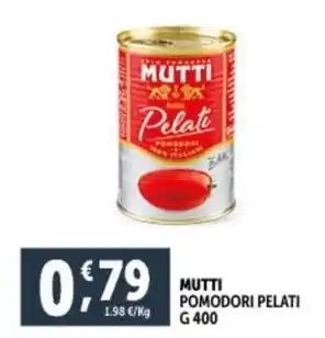 Deco Supermercati MUTTI POMODORI PELATI G 400 offerta