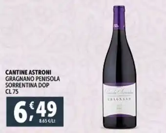 Deco Supermercati CANTINE ASTRONI GRAGNANO PENISOLA SORRENTINA DOP CL75 offerta