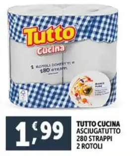 Deco Supermercati TUTTO CUCINA ASCIUGATUTTO 280 STRAPPI 2 ROTOLI offerta