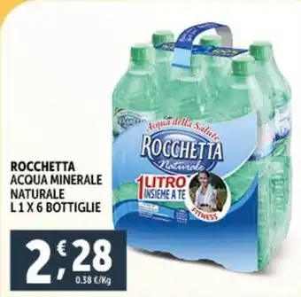 Deco Supermercati ROCCHETTA ACQUA MINERALE NATURALE L1X6 BOTTIGLIE offerta
