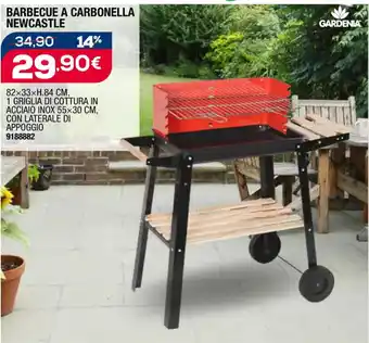 Bricofer BARBECUE A CARBONELLA NEWCASTLE 82x33xH.84 CM offerta