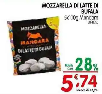 D'Ambros MOZZARELLA DI LATTE DI BUFALA 5x100g Mandara offerta