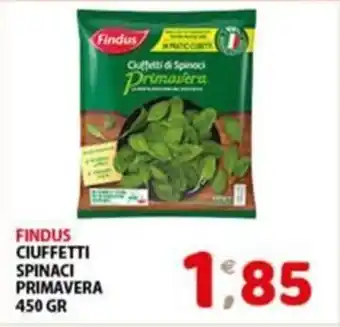 Mio Market FINDUS CIUFFETTI SPINACI PRIMAVERA 450 GR offerta