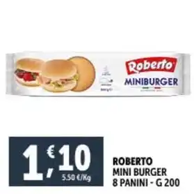 Deco Supermercati ROBERTO MINI BURGER 8 PANINI - G 200 offerta