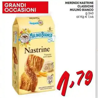 Borello Supermercati MERENDE NASTRINE CLASSICHE MULINO BIANCO g 240 offerta
