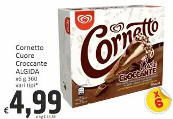 Paghi Poco Cornetto Cuore Croccante ALGIDA x6 g 360 vari tipi offerta