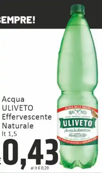 Paghi Poco Acqua ULIVETO Effervescente Naturale lt 1,5 offerta