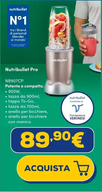 Euronics Nutribullet Pro NB907CP offerta