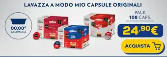 Euronics LAVAZZA A MODO MIO CAPSULE ORIGINALI PACK 108 CAPS. offerta