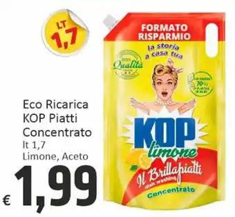 Paghi Poco Eco Ricarica KOP Piatti Concentrato lt 1,7 Limone, Aceto offerta