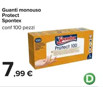 Carrefour Spontex Protect Guanti monouso 100 pezzi offerta