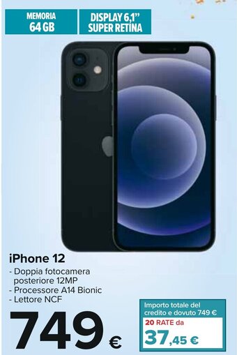 Carrefour iPhone 12 offerta