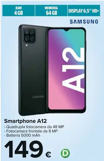 Carrefour Samsung A12 Smartphone offerta
