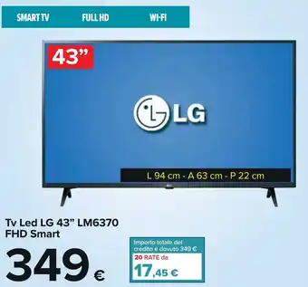 LG Tv Led 43" LM6370 FHD Smart