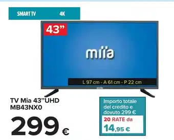 Carrefour Miia TV 43" UHD MB43NXO offerta
