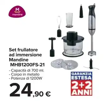 Carrefour Mandine Set frullatore ad immersione MHD1200FS-21 offerta