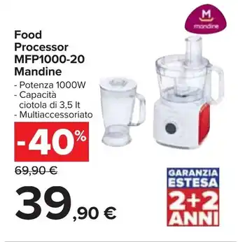 Carrefour Mandine Food Processor MFP1000-20 offerta