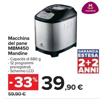 Carrefour Mandine Macchina del pane MBM450 offerta