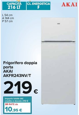 Carrefour Akai Frigorifero doppia porta AKFR243NV/T offerta