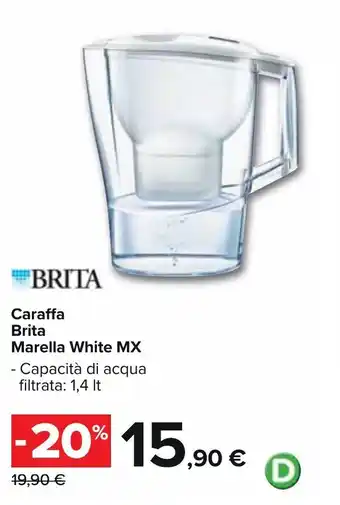 Carrefour Brita Caraffa Marella White MX 1,4lt offerta
