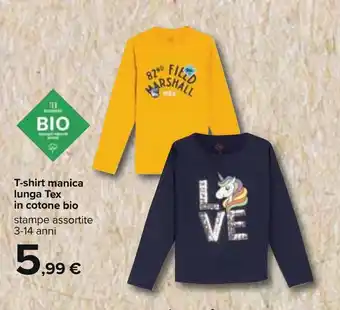Carrefour Tex T-shirt manica lunga in cotone bio offerta