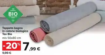 Carrefour Tex Bio Tappeto bagno in cotone biologico 50x80cm offerta
