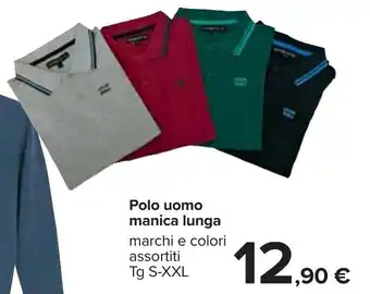 Carrefour Polo uomo manica lunga S-XXL offerta