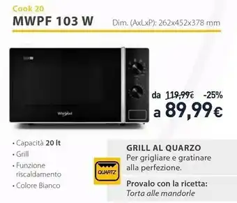 Unieuro Whirlpool MWPF 103 W offerta