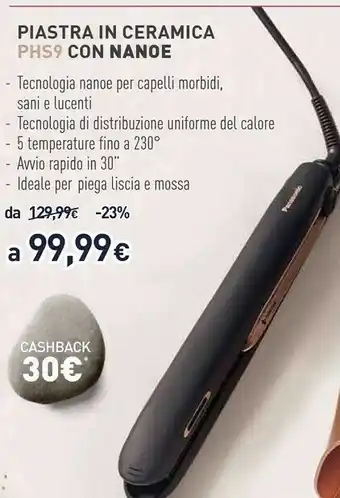 Unieuro Panasonic Piastra In Ceramica PHS9 Con Nanoe offerta